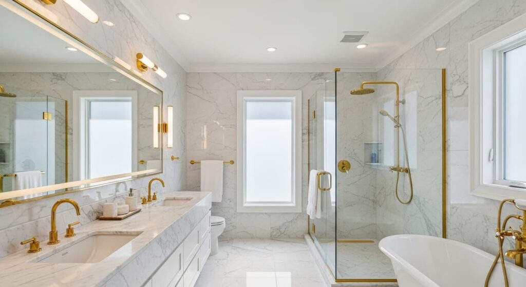 Khám Phá Ưu Điểm Đá Marble Ý: Kiệt Tác Ốp Lát Cho Không Gian Thượng Lưu 3 ung dung da marble trang y cho phong tam