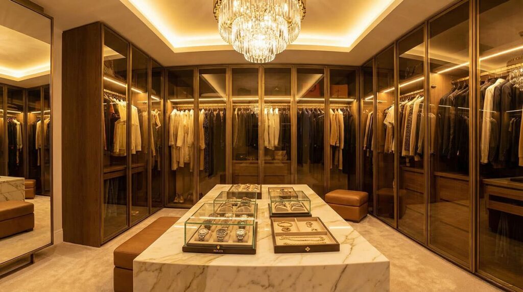 Thiết Kế Phòng Thay Đồ (Walk-in Closet): Biến Không Gian Lưu Trữ Thành Showroom Hàng Hiệu Tại Gia 1 thiet ke phong thay do walk in closet sang trong hien dai 1